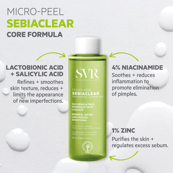SVR SEBIACLEAR Micro-Peel Essence 150ml (British brand)
