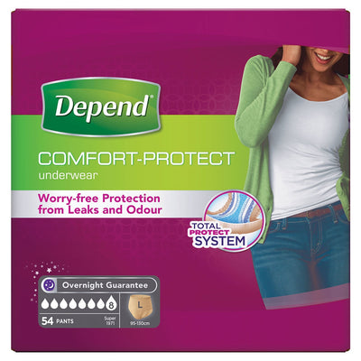 Costco UK Depend Underwear for Women Large Incontinence Protection 54 Pack- Buy online at McGrocer