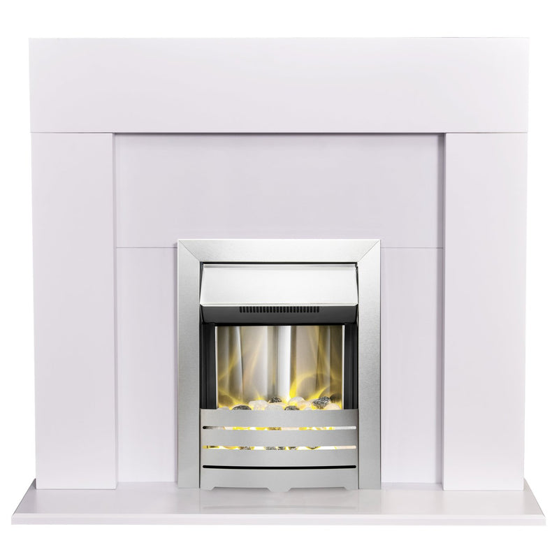 Adam Miami electric fire suite with Helios inset white - British product