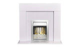 Argos Adam Miami Electric Fire Suite with Helios Inset White Electric Fireplace Suite- Buy online at McGrocer