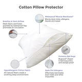 Protect-A-Bed cotton pillow protector 2 pack 75x50 cm (British brand)
