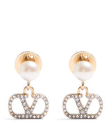 Harrods Valentino Garavani Crystal VLogo Signature Earrings- Buy online at McGrocer