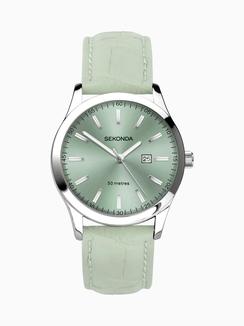 Sekonda Green Taylor Leather Strap Watch