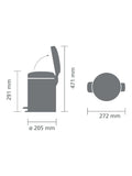 Brabantia Platinum NewIcon Pedal Bin 5L - British product