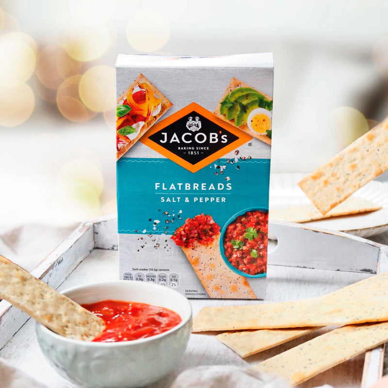 Jacob's flatbread salt and pepper crackers 150g - British product