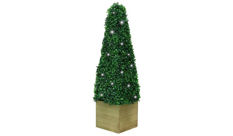 Streetwize artificial obelisk topiary with solar lights 83cm, imported from the UK