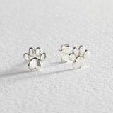 Revere sterling silver paw stud earrings - British product