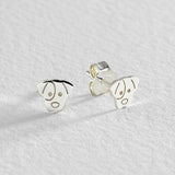 Revere dog-shaped stud earrings sterling silver, UK version
