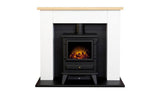 Argos Adam Chester Electric Fire Suite White Oak Freestanding Fireplace Suite- Buy online at McGrocer