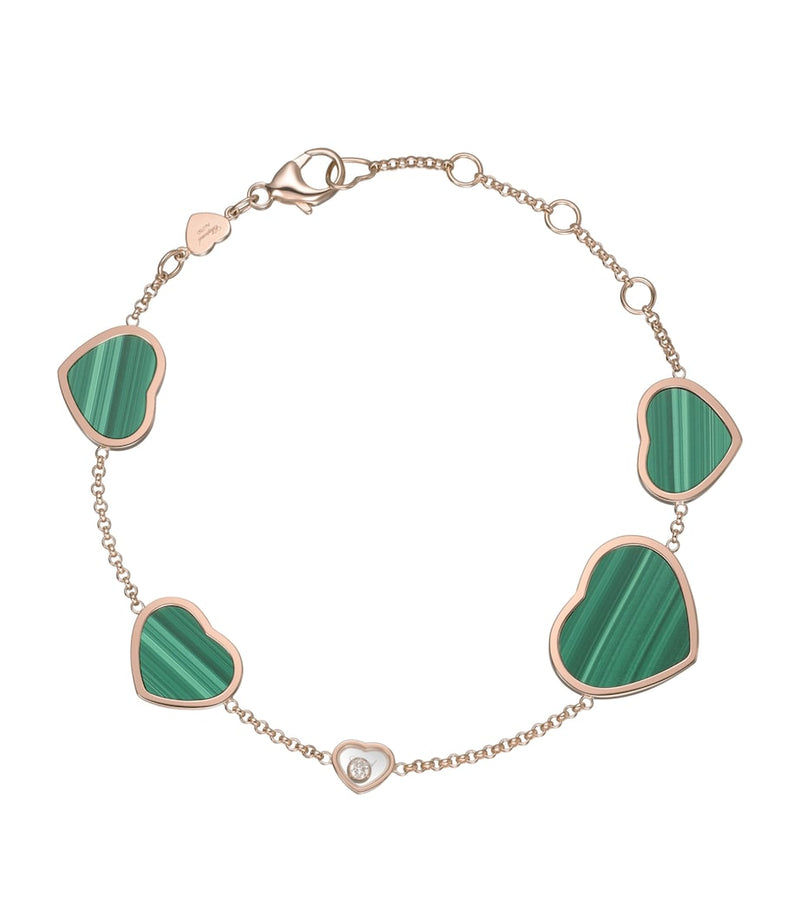 Chopard Happy Hearts bracelet rose gold malachite diamond, UK version