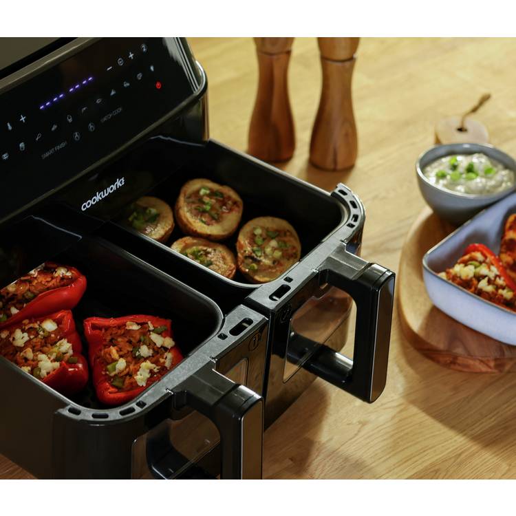 Cookworks dual basket air fryer 9L, UK version