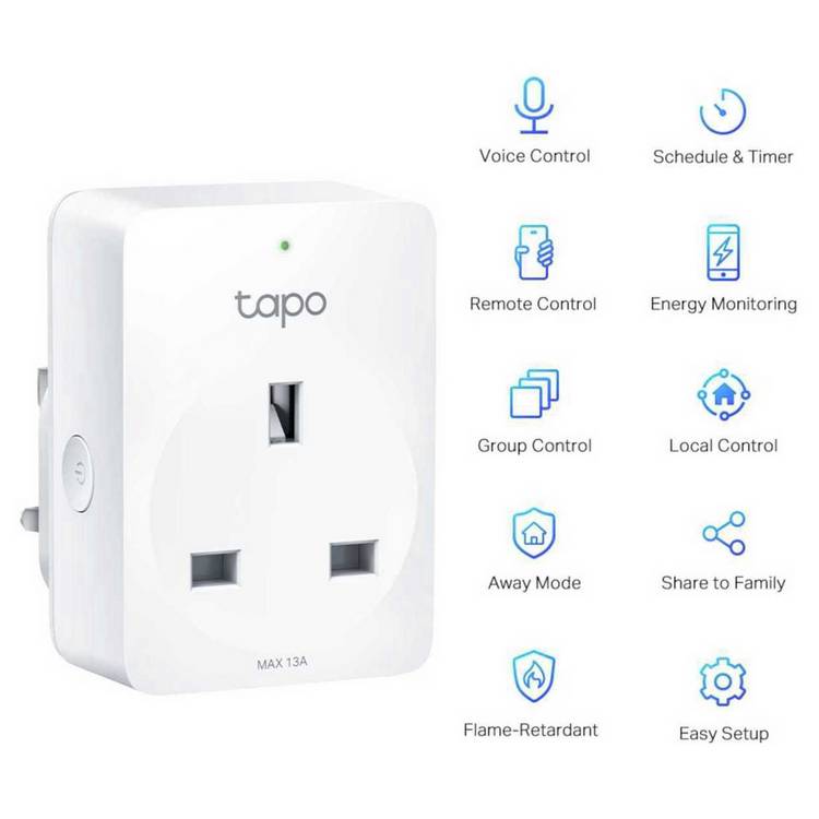 TP-Link Tapo P110 Smart Wi-Fi Plug with energy monitoring, imported from the UK