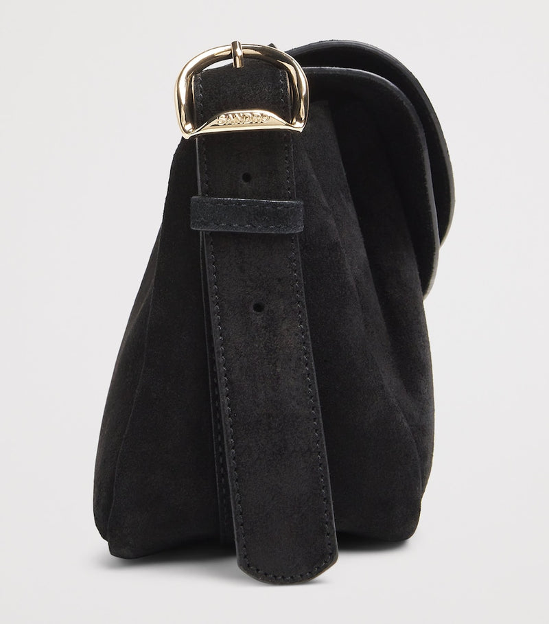 Sandro Paris suede Le Mambo shoulder bag H15xW31xD10.5cm (British brand)