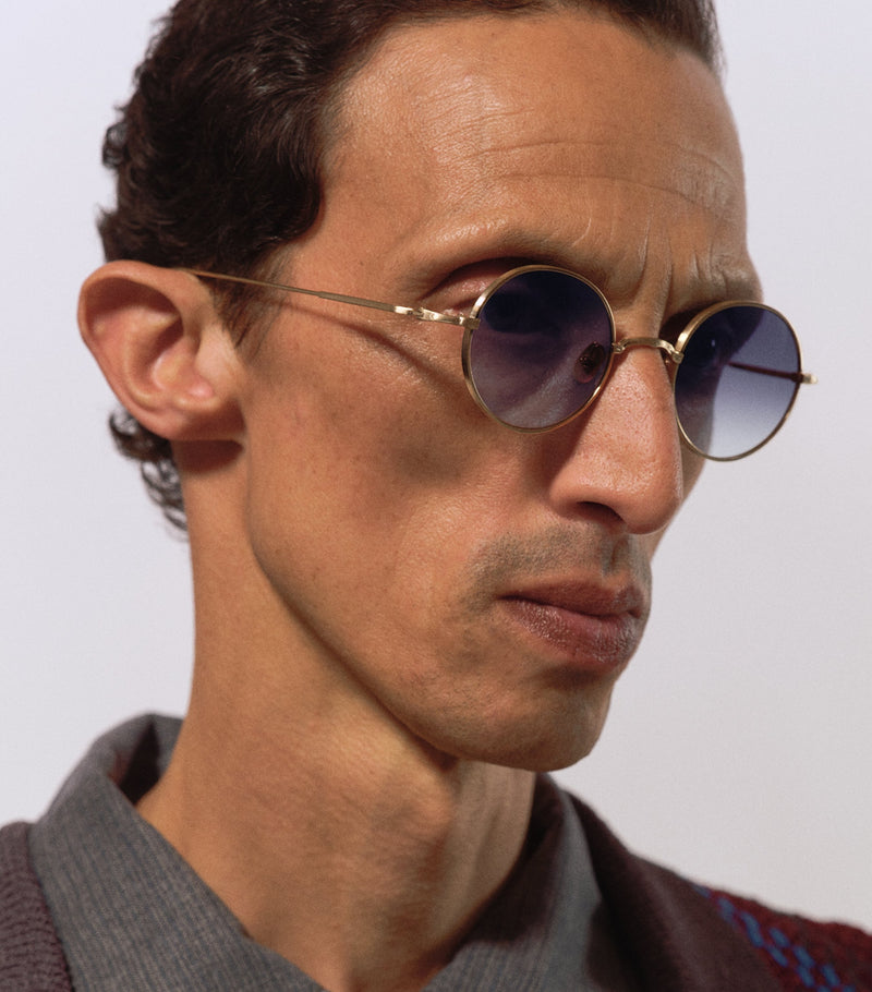 Matsuda M3168 round sunglasses in titanium, UK version