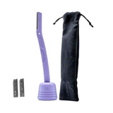 Kit facial de dermaplaning FFS Beauty + soporte (morado coral)