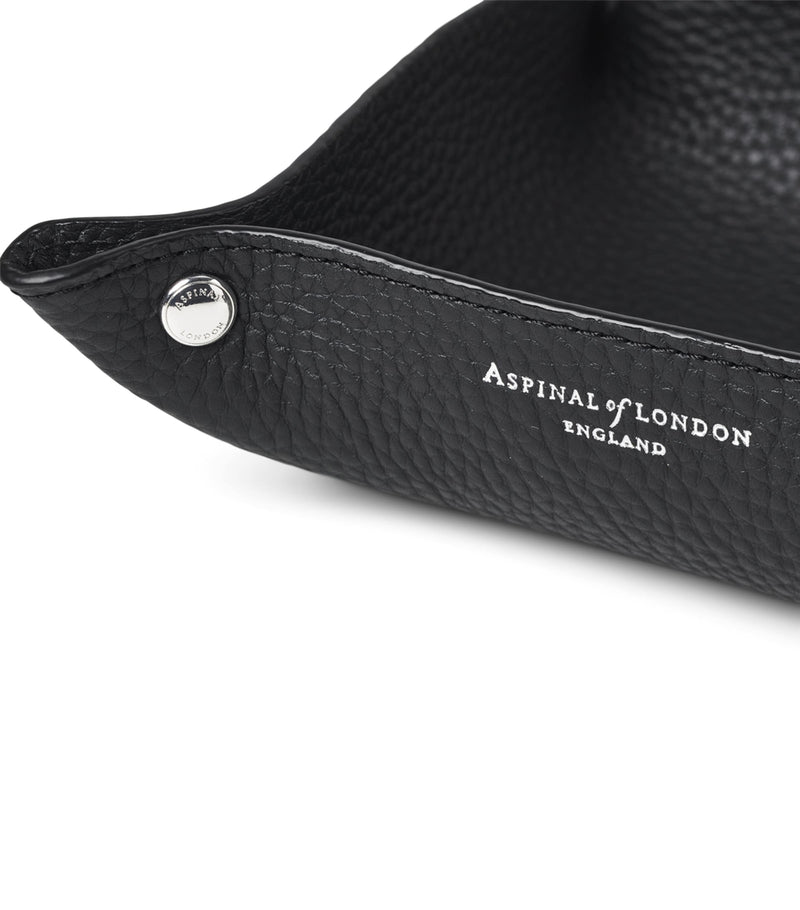 Aspinal Of London medium grained leather tidy tray 13cm x 13cm - British product