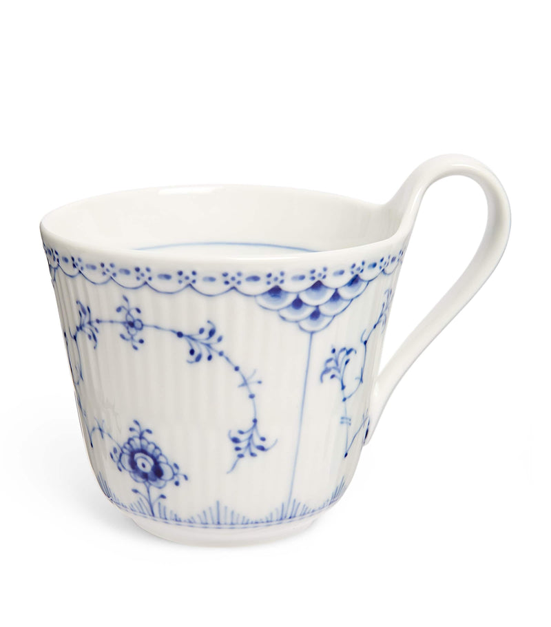 Royal Copenhagen Blue Fluted Half Lace mug, imported from the UK
