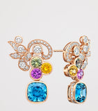Boodles rose gold diamond sapphire zircon earrings, imported from the UK