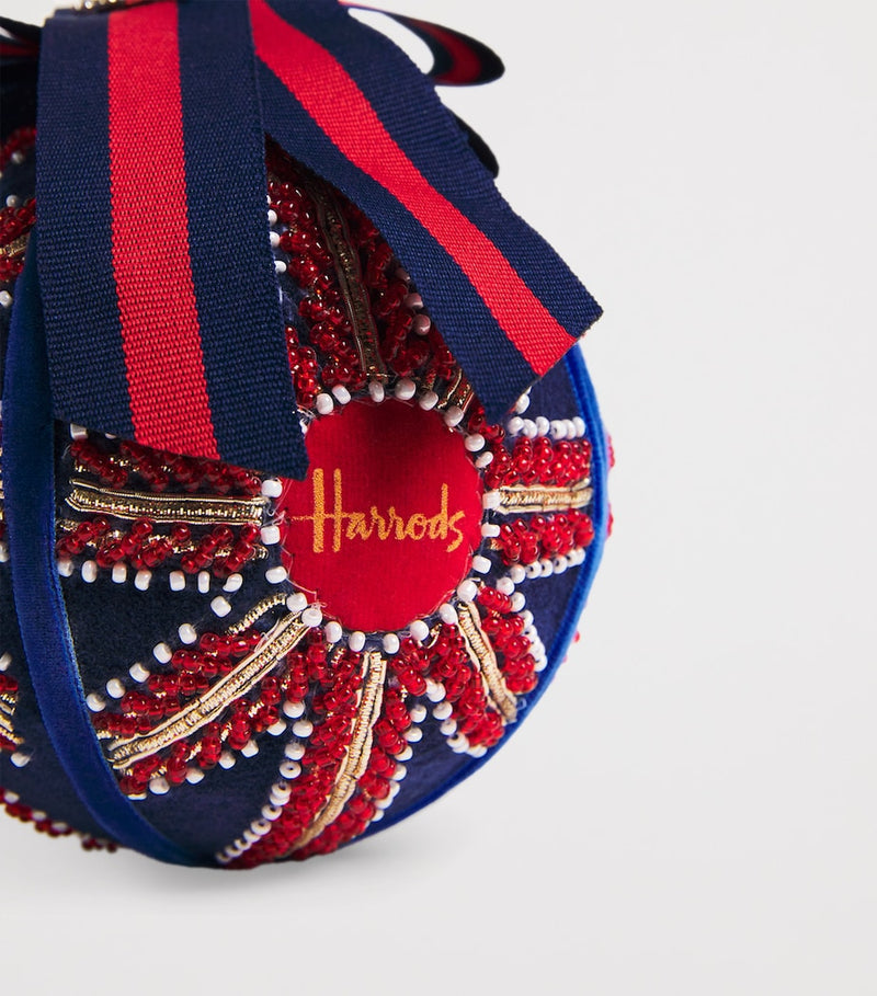 Harrods embellished Union Jack bauble with crystals, UK version