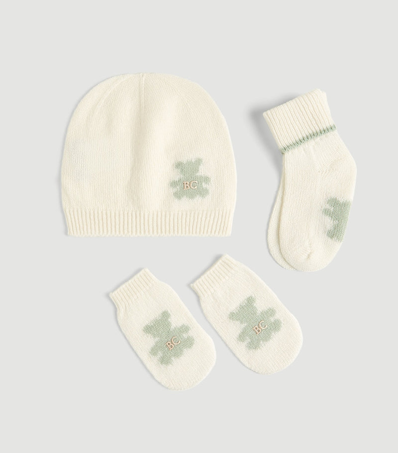 Brunello Cucinelli kids cashmere beanie, mittens and socks set, UK version
