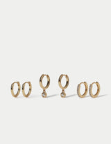 M&S M&S 14ct Gold Plated 3 Pack Pearl Earrings- Buy online at McGrocer