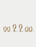 M&S 14ct gold plated pearl earrings 3-pack - British product