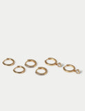 M&S 14ct gold plated pearl earrings 3-pack - British product