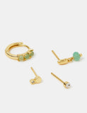 Accessorize gold plated aventurine earrings (British brand)