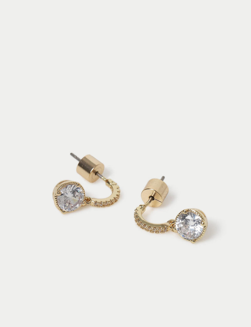 M&S gold plated circle drop earrings, UK version