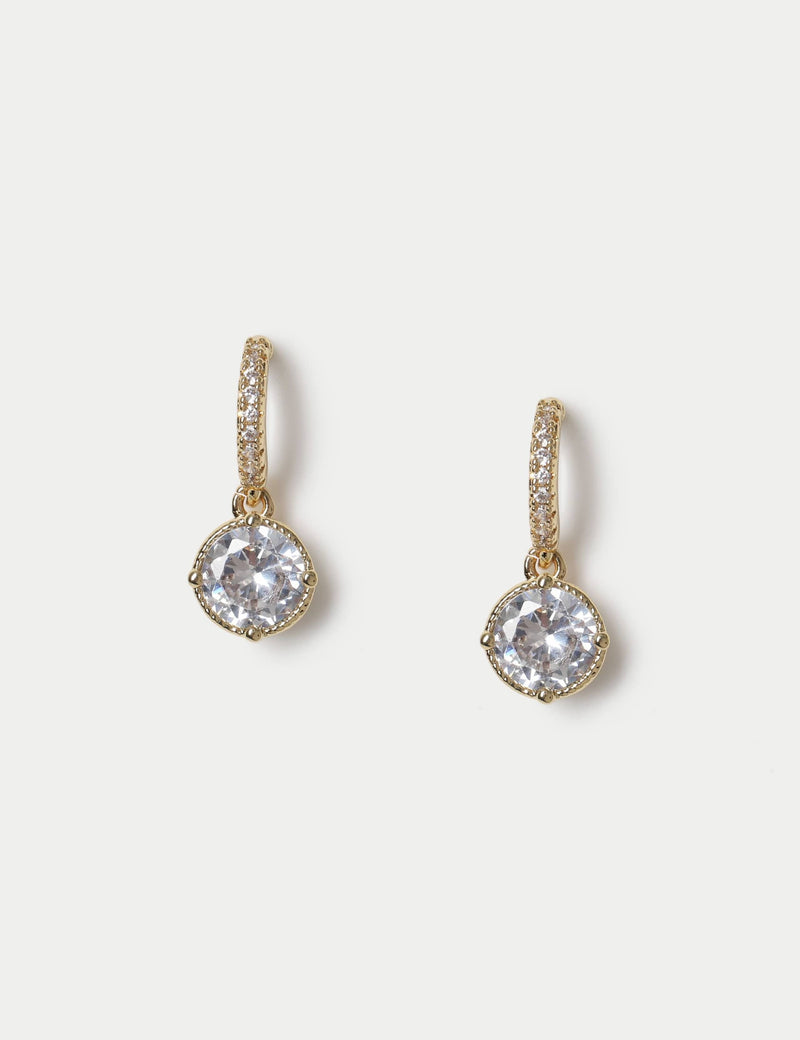 M&S gold plated circle drop earrings, UK version