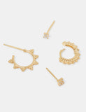 Accessorize gold plated flower earrings set of four, imported from the UK