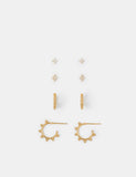 Accessorize gold plated flower earrings set of four, imported from the UK