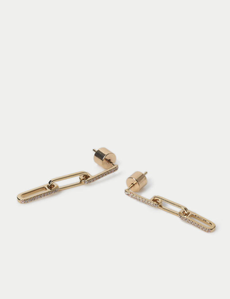 Marks & Spencer 14ct gold plated link drop earrings (British brand)