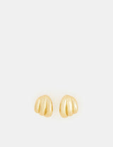 M&S Accessorize 14ct Gold Plated Ridge Stud Earrings- Buy online at McGrocer