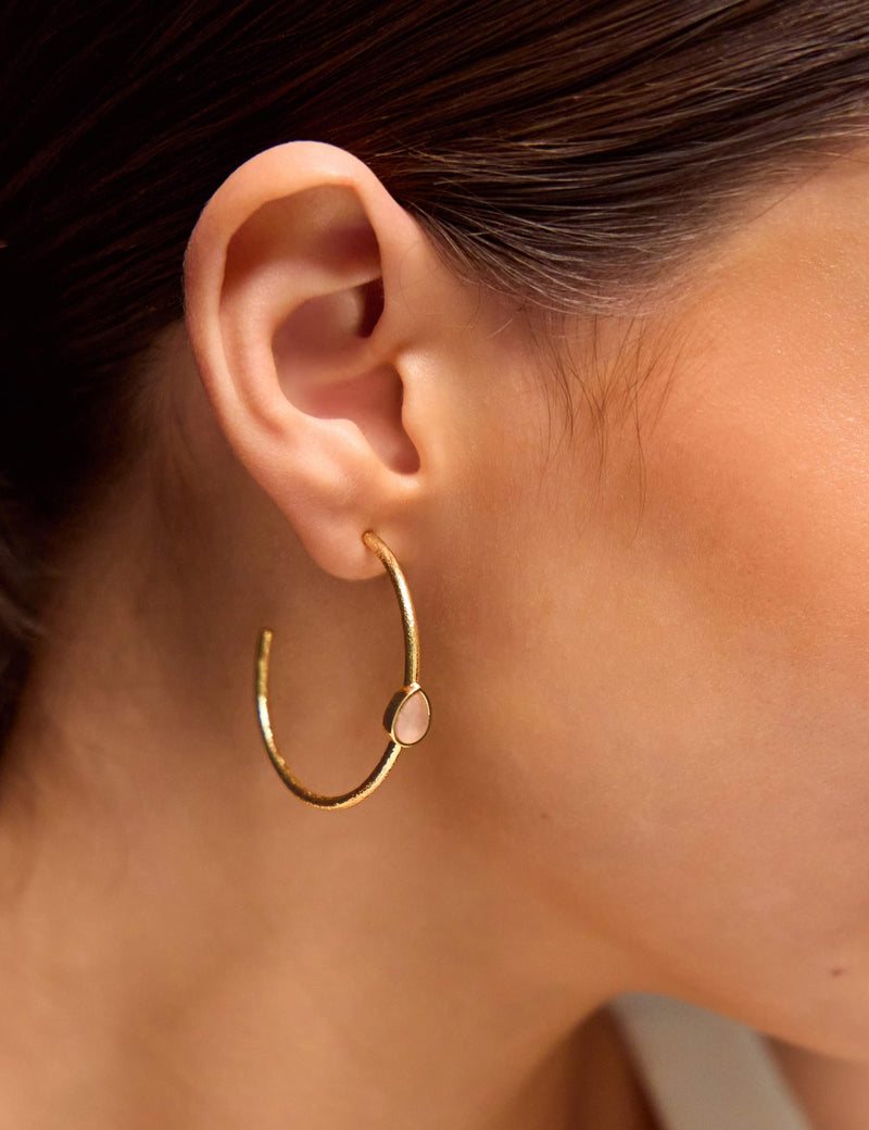 Accessorize rose quartz hoop earrings (British brand)