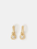 M&S Accessorize 14ct Gold Plated Sparkle Charm Hoop Earrings- Buy online at McGrocer