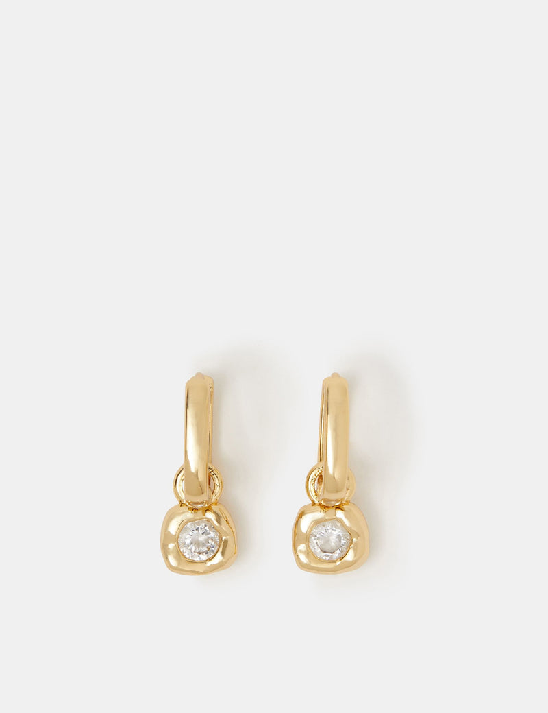 Accessorize gold charm hoop earrings 3cm, UK version