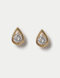 M&S 14ct gold plated teardrop earrings with cubic zirconia, imported from the UK