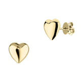14ct Yellow Gold Heart Stud Earrings - McGrocer