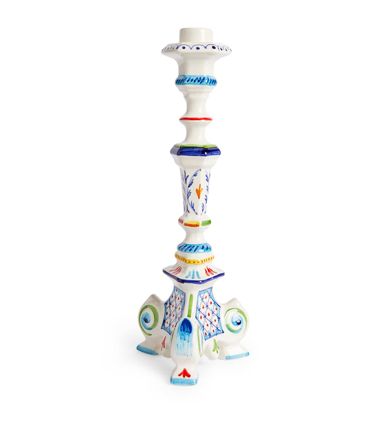 Vibrant Turkish-Inspired Candlestick Holder 39cm Height