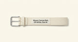 Balenciaga leather logo belt with silver-toned hardware, UK version