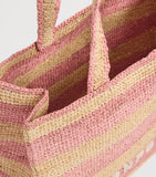 Bonpoint raffia tote bag with cherry pendant, imported from the UK