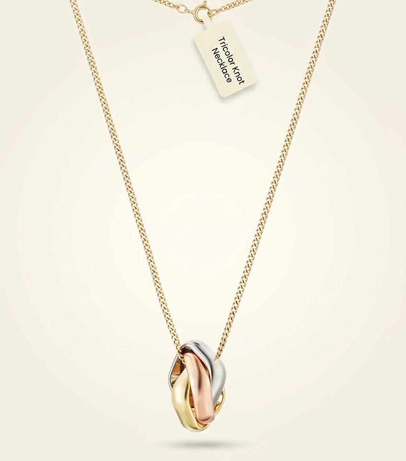 Cartier mixed gold and diamond trinity necklace 50cm, imported from the UK