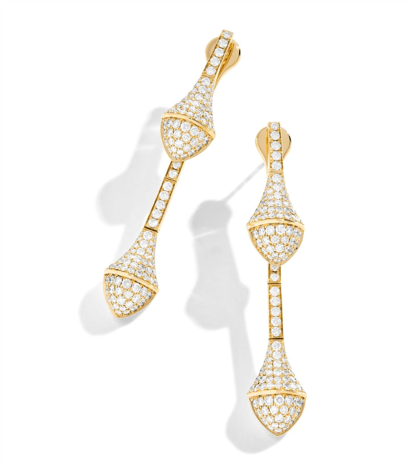 Marli New York yellow gold diamond drop earrings, imported from the UK