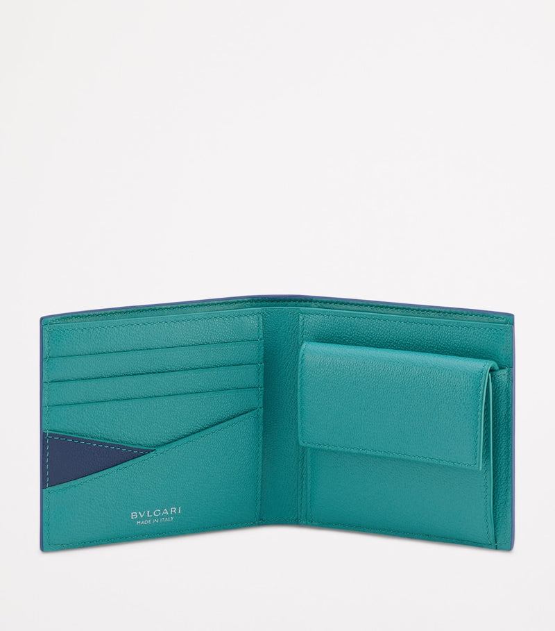 Bvlgari compact bifold wallet grained calfskin - British product