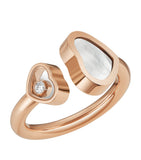 Chopard Happy Hearts rose gold ring with moving diamond, imported from the UK