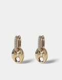 M&S 14k gold plated pave pendant drop hoop earrings 20mm, imported from the UK