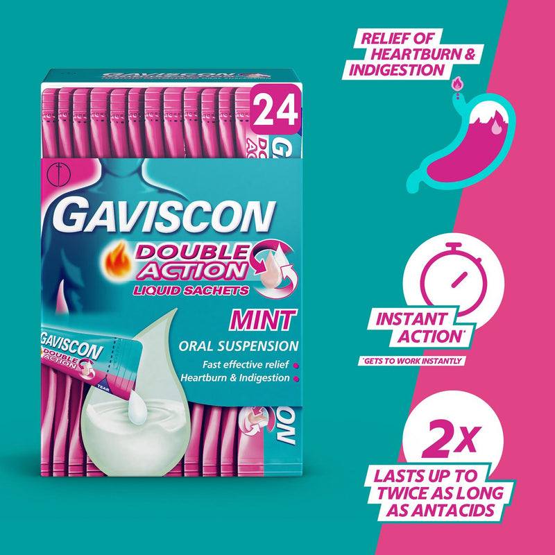 Mint Flavoured Heartburn and Indigestion Relief Sachets 24x10ml