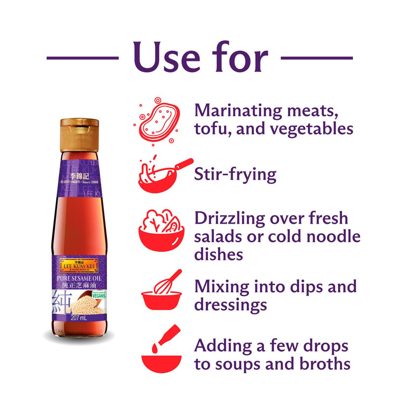 Lee Kum Kee pure sesame oil 207ml bottle, imported from Asia