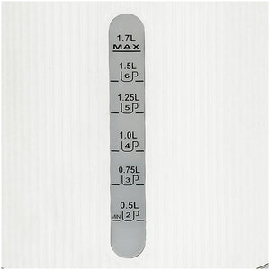 1.7L White Plastic Kettle with Rapid Boil and Removable Limescale Filter